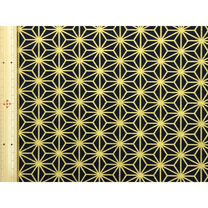 金箔プリント 麻の葉文様 全4色 110cm幅 10cm単位 切り売り