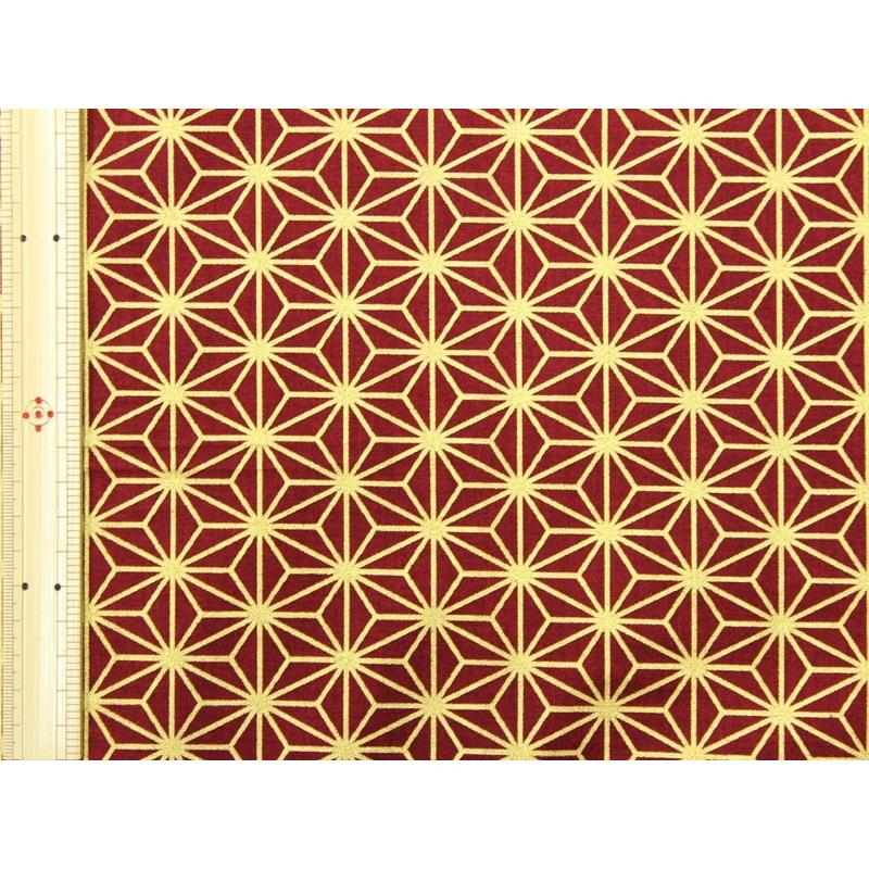 金箔プリント 麻の葉文様 全4色 110cm幅 10cm単位 金箔プリント 麻の葉文様 全4色 110cm幅 10cm単位