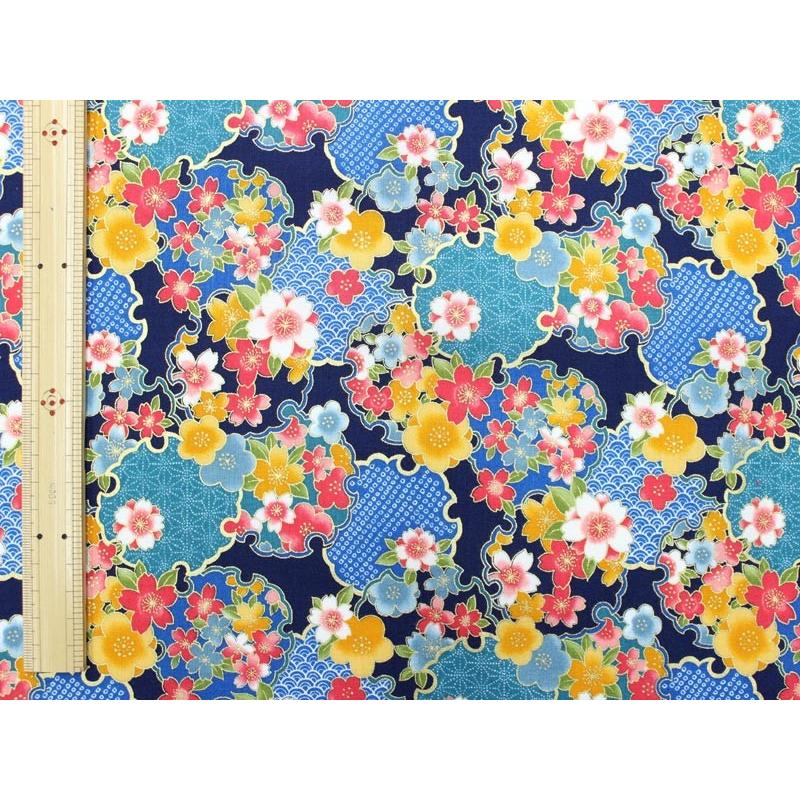 金彩雪輪花と雪輪古典文様 全４色 １０ｃｍ単位 切り売り 布地 生地 和柄 和柄生地 8502 2 布の但馬屋ヤフー店 通販 Yahoo ショッピング
