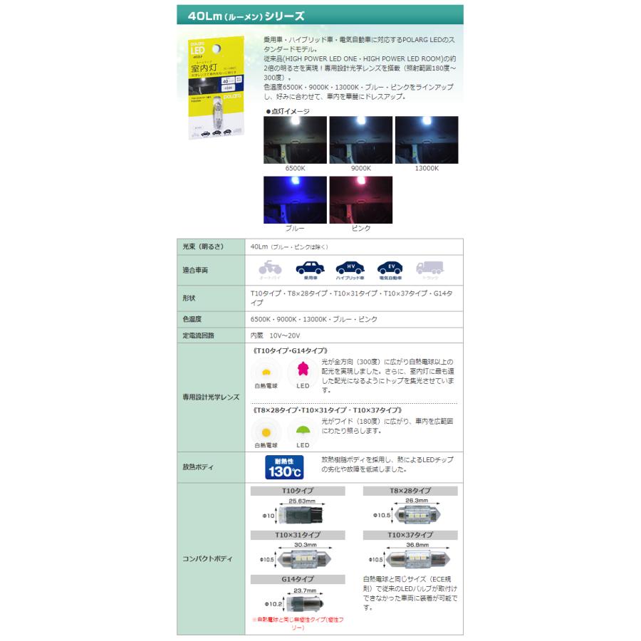 日星工業 POLARG LED ポラーグ【T8x28 13000K 40lm 1個 10-20V用】室内