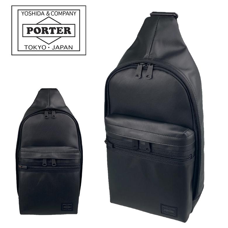 良品】PORTER ポーター 本革 ボディバッグ アルーフ スリングショルダー