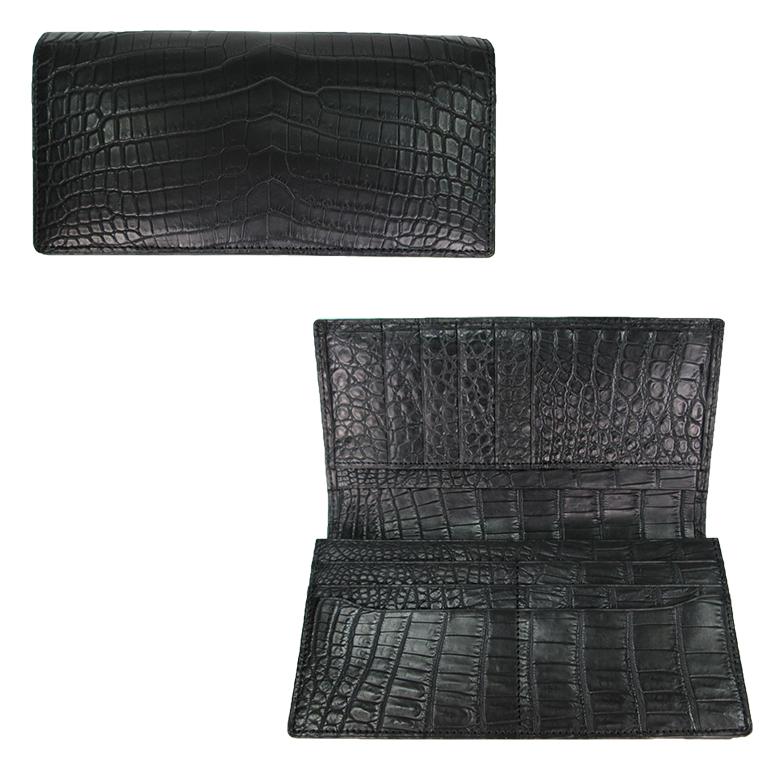 Luggage AOKI 1894（ラゲージ アオキ 1894） Matt Crocodile（マット クロコダイル） 長財布（二つ折りタイプ） 2482 送料無料 日本製の画像
