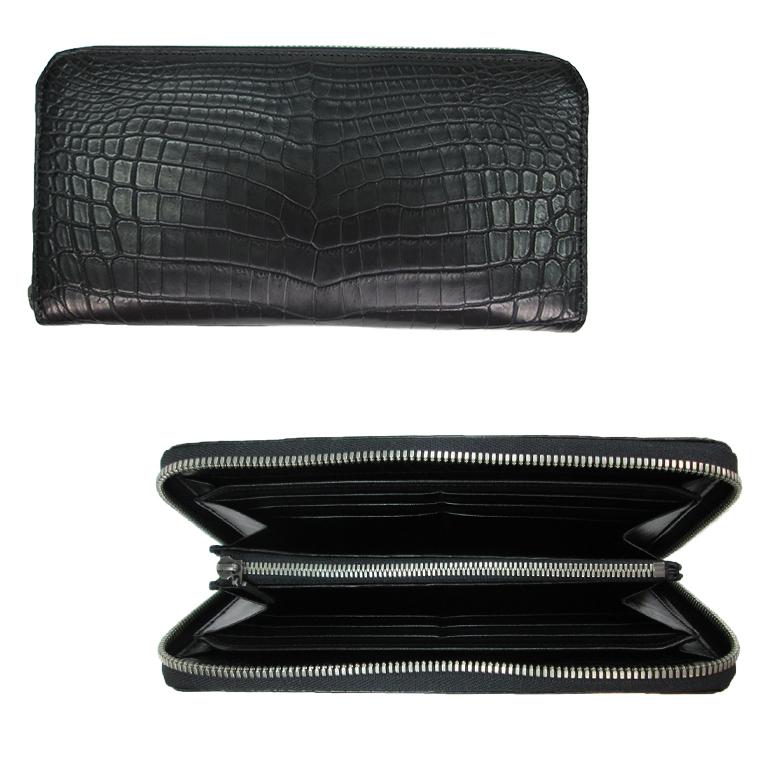 Luggage AOKI 1894（ラゲージ アオキ 1894） Matt Crocodile（マット クロコダイル） 長財布（ラウンドファスナータイプ） 2483 送料無料 日本製の画像