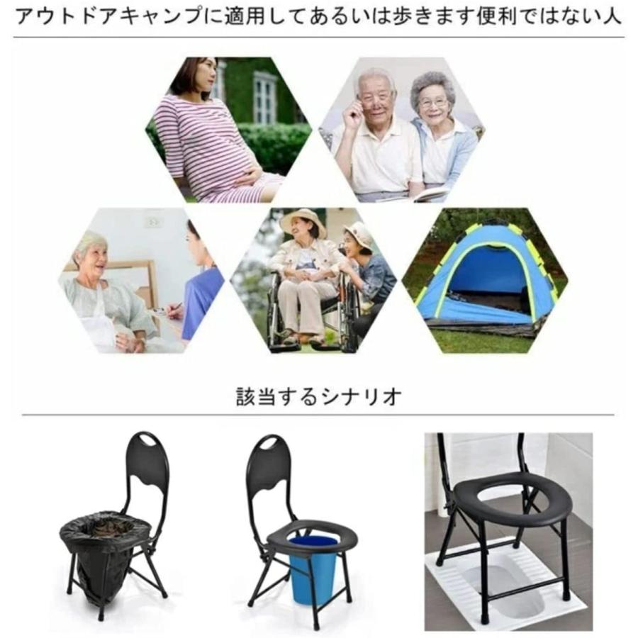 Jawwei 椅子仕様 ポータブルトイレ 背もたれ 折りたたみ 携帯用 アウトドア 車中泊 ソロキャンプ 防災 税込 送料無料