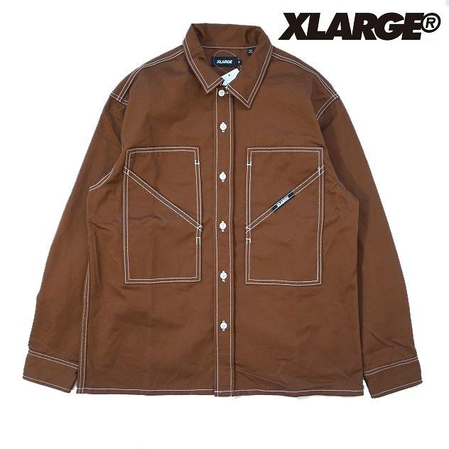 Sale セール エクストララージ メンズ 長袖 シャツ Xlarge Contrast Stitch Work Shirt Tak Gakki Cheery 通販 Yahoo ショッピング
