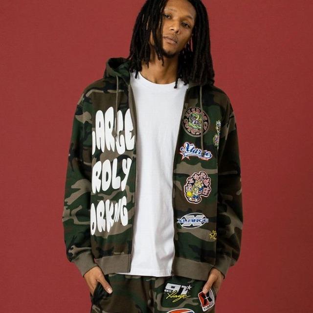 XLARGE ジップパーカー XLARGE】MULTI LOGO ZIP UP HOODED SWEATSHIRT (X-Large