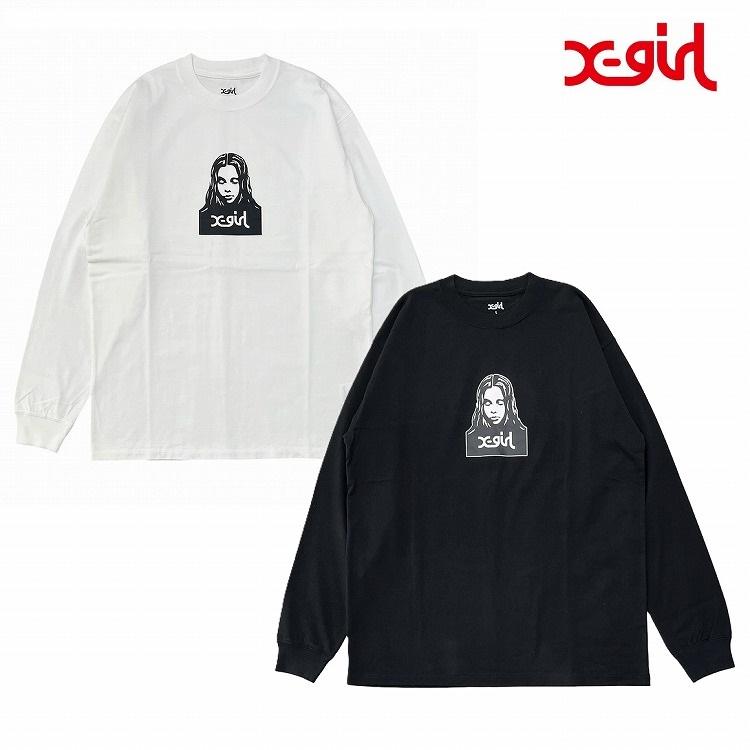 X-girl エックスガール ロンT FACE L/S TEE 長袖Tシャツ X-girl エックスガール ロンT FACE L/S TEE 長袖Tシャツ