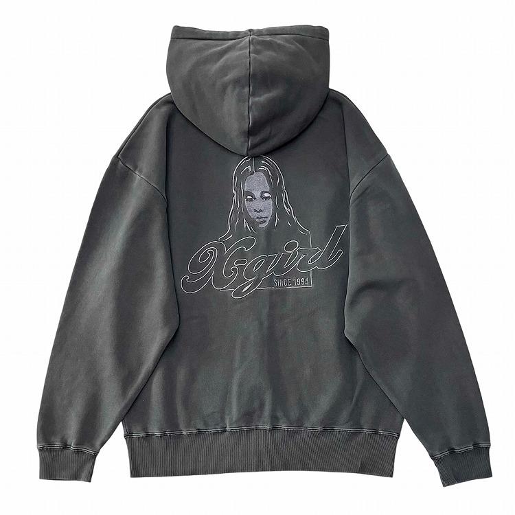 X-girl エックスガール ジップパーカー FACE PIGMENT DYED ZIP X-girl エックスガール ジップパーカー FACE PIGMENT DYED ZIP