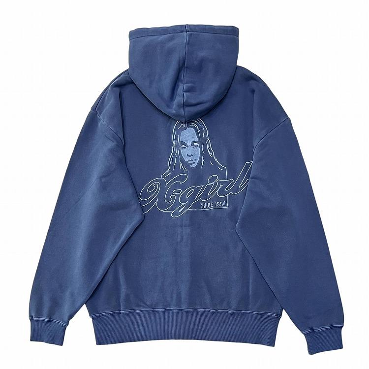 X-girl エックスガール ジップパーカー FACE PIGMENT DYED ZIP X-girl エックスガール ジップパーカー FACE PIGMENT DYED ZIP