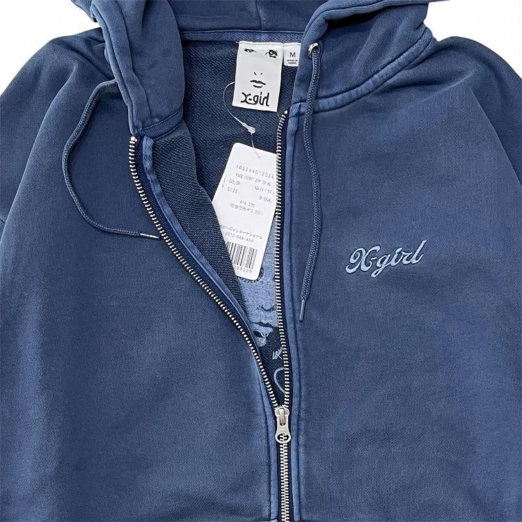 X-girl エックスガール ジップパーカー FACE PIGMENT DYED ZIP X-girl エックスガール ジップパーカー FACE PIGMENT DYED ZIP