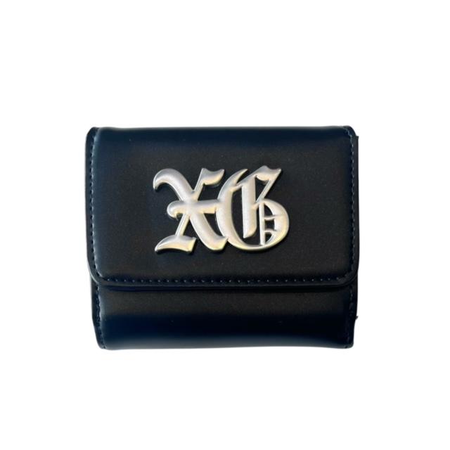 財布 黒 X-girl エックスガール 財布 OLD ENGLISH LOGO BUCKLE FAUX