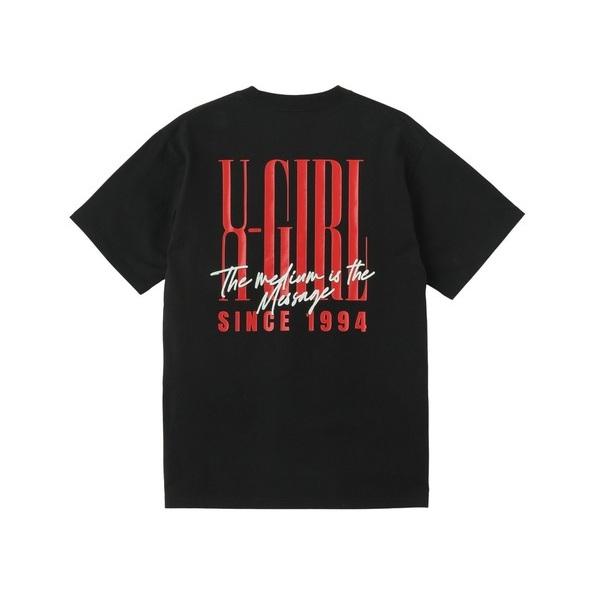 X-girl tシャツ エックスガール レディース VERTICAL LOGO S/S