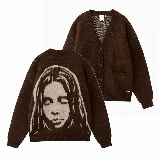 X-girl ガーディガン ニット セーター X-girl エックスガール カーディガン FACE JACQUARD KNIT