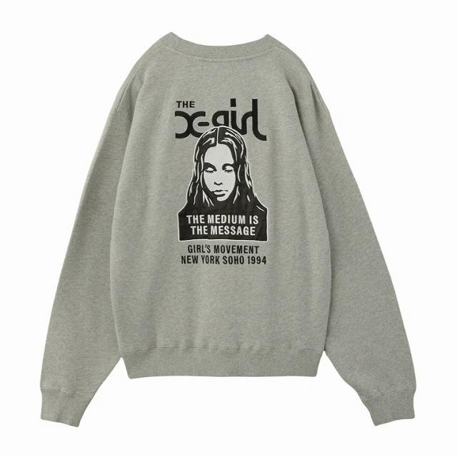 20%OFFセール X-girl エックスガール トレーナー スウェットトップス レディース 人気 ブランド FACE PATCH AND LOGO CREWNECK SWEAT TOP 105254012013 正規品 | X-girl | 02