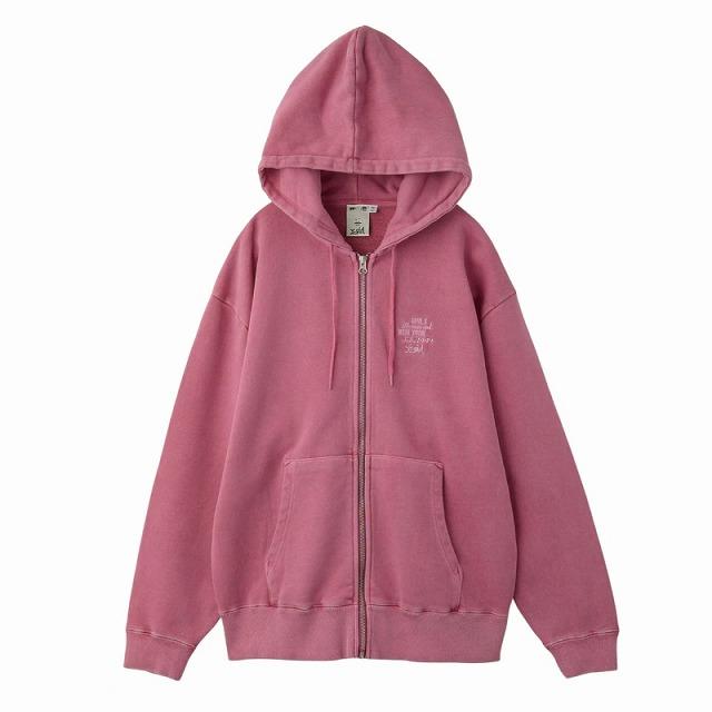 X-girl（エックスガール） パーカー MIX LOGO ＆ FACE FADED ZIP UP