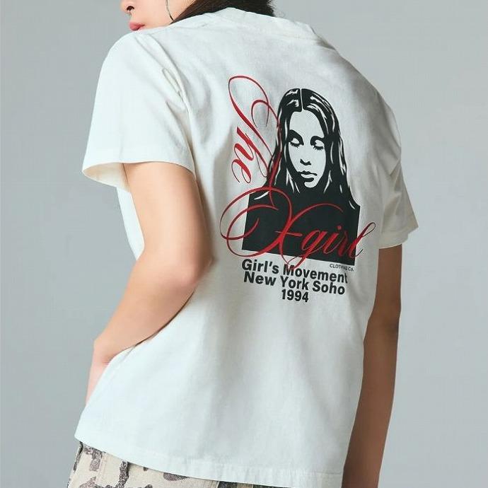 X-girl（エックスガール） Tシャツ レディース X-girl CURSIVE SCRIPT
