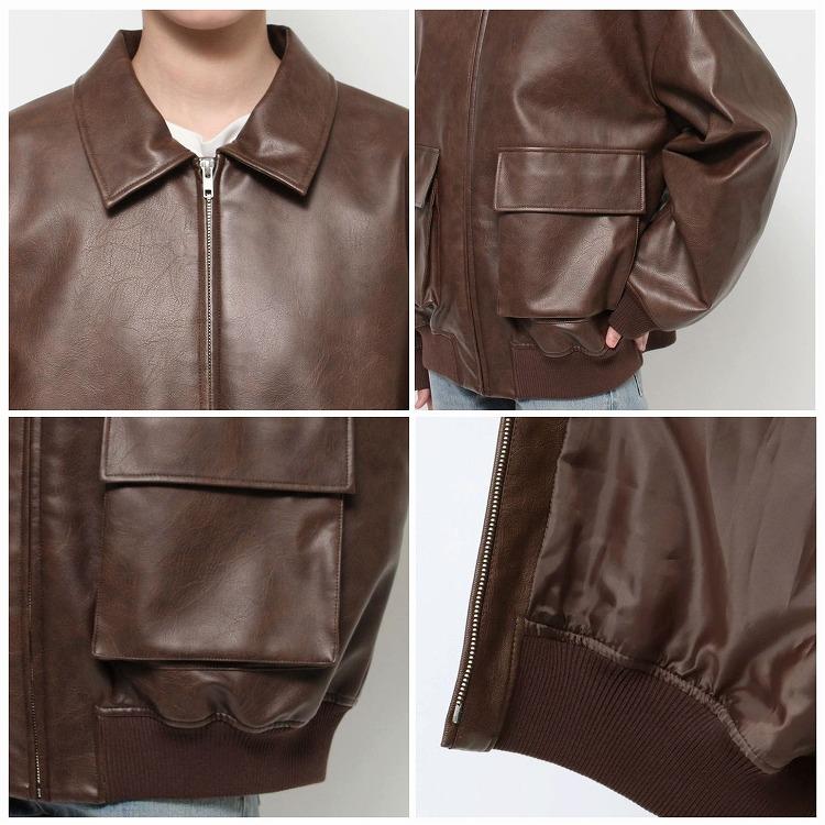 Ungrid アングリッド フェイクレザーブルゾン アウター レザー