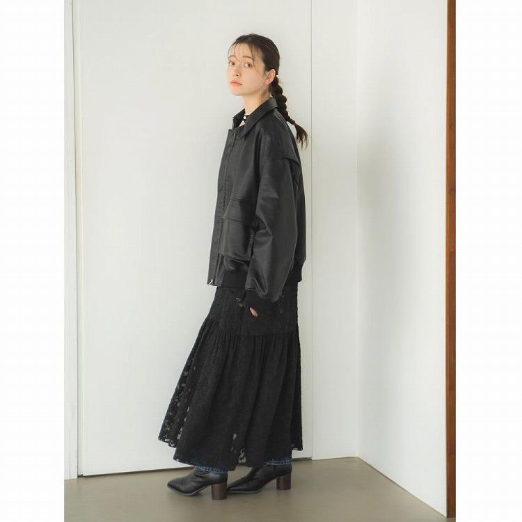 Ungrid フェイクレザージャケット サイズF 黒 Ungrid SALE UNGRID (アングリッド）フェイクレザーブルゾン