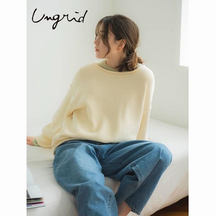 Ungrid アングリッド アウトリンキングクルーネックニット レディース セーター トップス 長袖 112452641301 | Ungrid