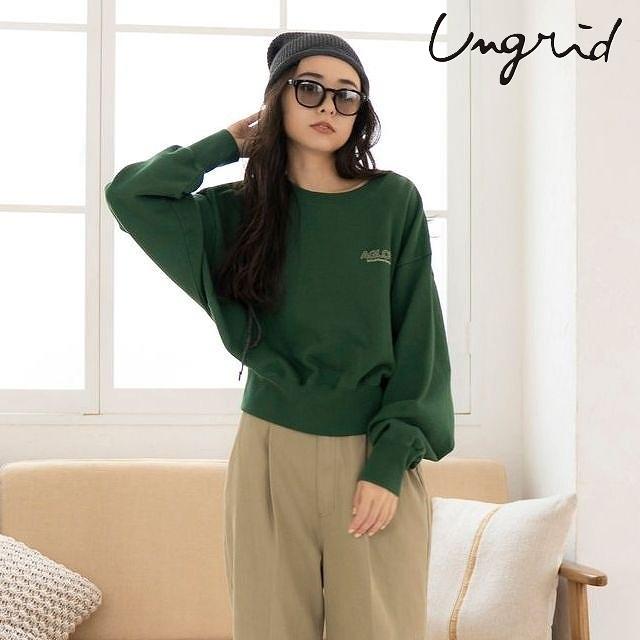 Ungrid（アングリッド） トレーナー スウェット ロゴ刺繍ショート 