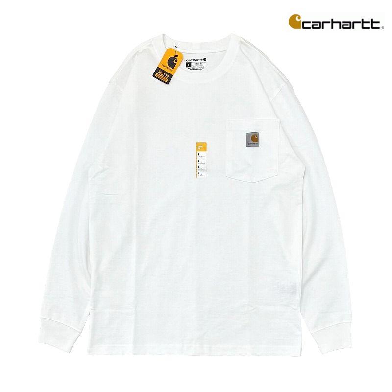 カーハート ロンT 長袖Tシャツ CARHARTT L/S TEE メンズ 大きめサイズ ワンポイント ホワイト ブラック｜tak-gakkicheery｜02