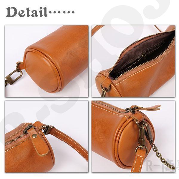 ドラムバッグ ミニ レディース 無地 本革 ショルダーバッグ