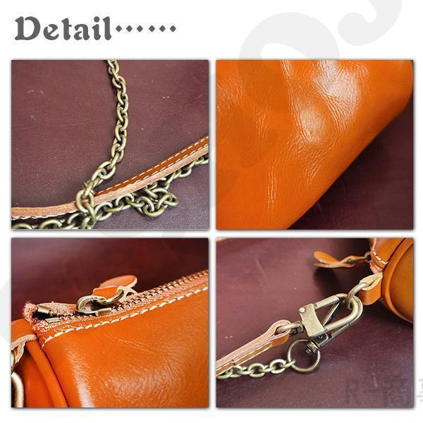 ドラムバッグ ミニ レディース 無地 本革 ショルダーバッグ