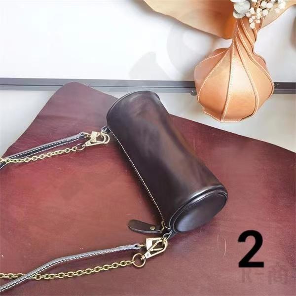 ドラムバッグ ミニ レディース 無地 本革 ショルダーバッグ