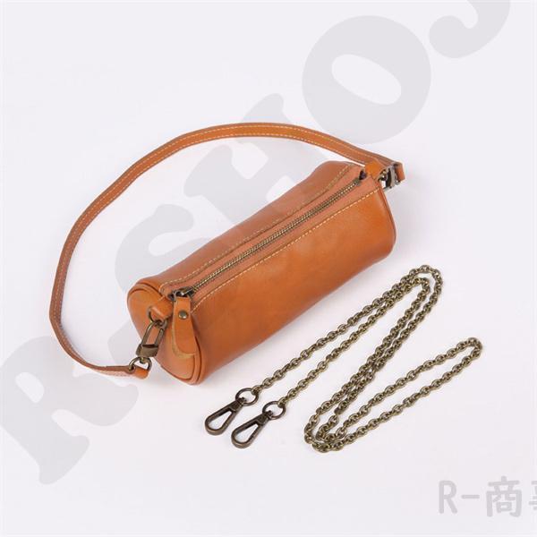 ドラムバッグ ミニ レディース 無地 本革 ショルダーバッグ