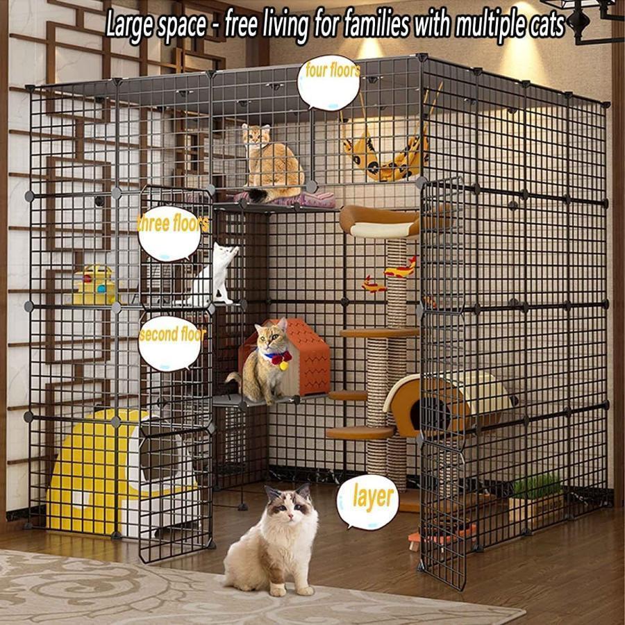 猫ケージ キャットケージ 小動物用ケージ 猫用ケージ おしゃれ 屋内 大型 多頭飼い 屋根付き 組み立て簡単 折り畳み式 猫 げーじ 子猫用ケージ 移動便利 掃除が 