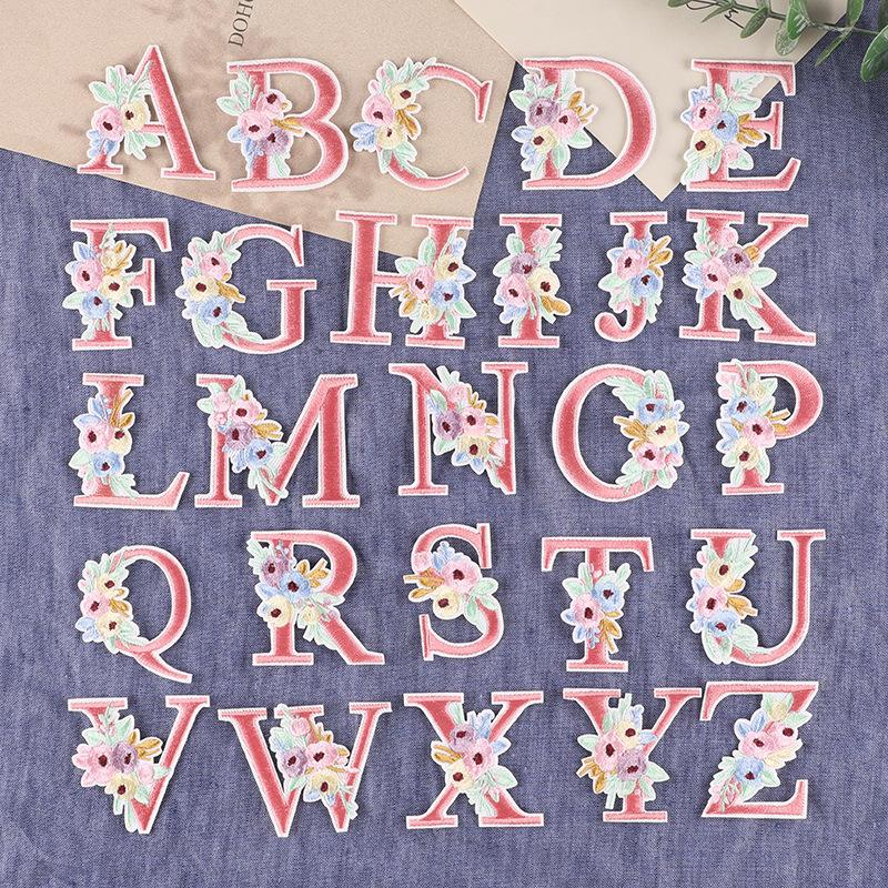アイロンワッペン 刺繍 アップリケ イニシャル アルファベット 文字