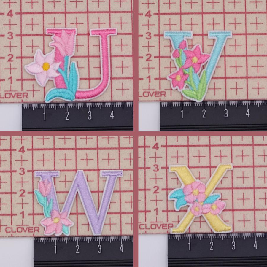 アイロンワッペン 刺繍 アイロン接着 アップリケ アルファベット