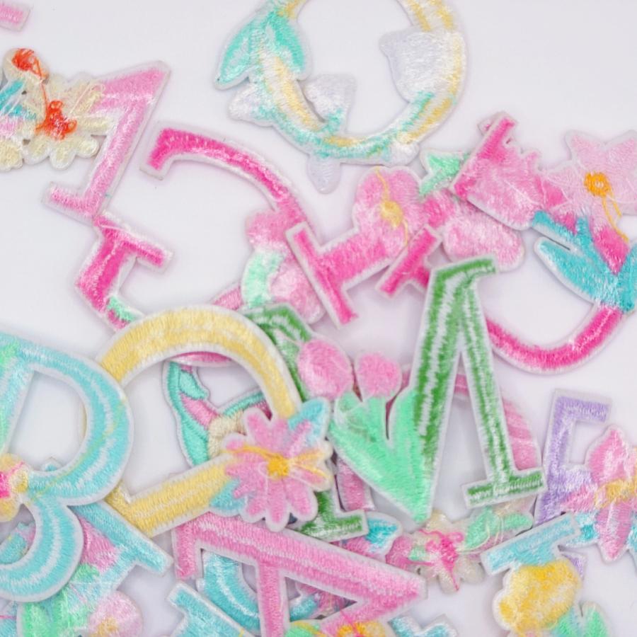 アイロンワッペン 刺繍 アイロン接着 アップリケ アルファベット