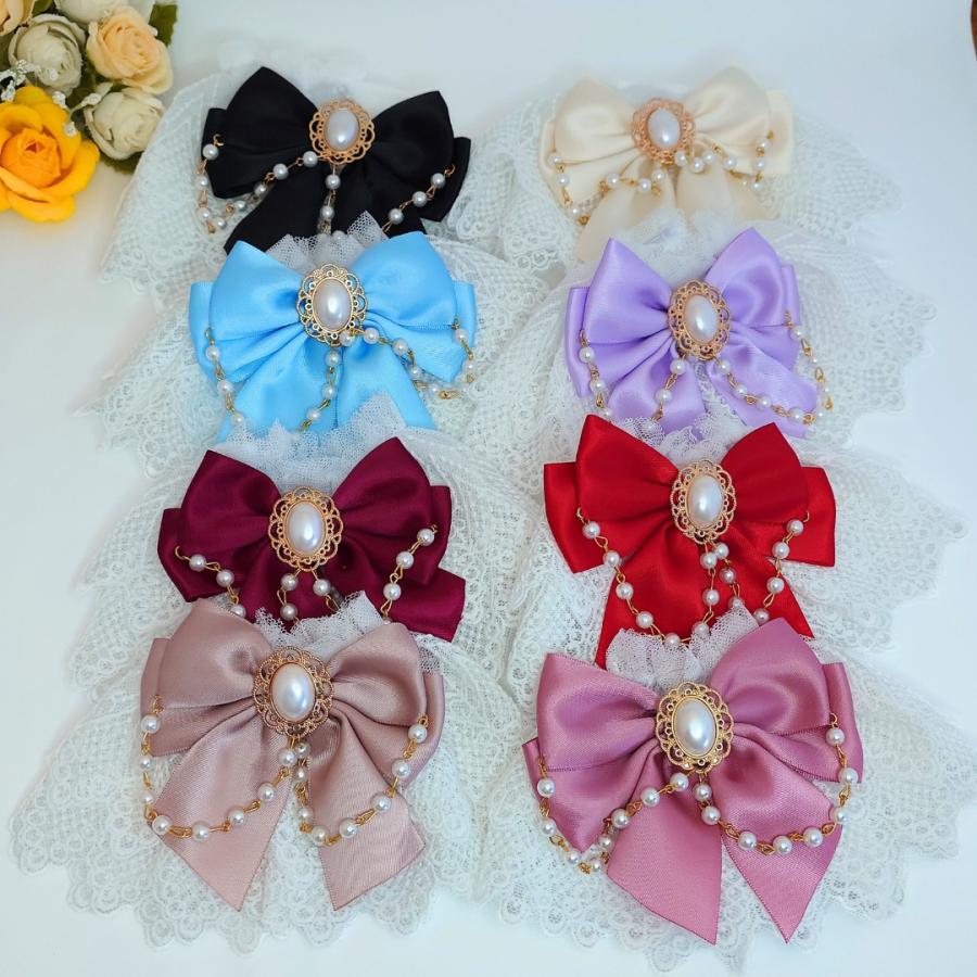 お袖留め レースカフス カフス飾り 付け袖 ロリータ レース パール