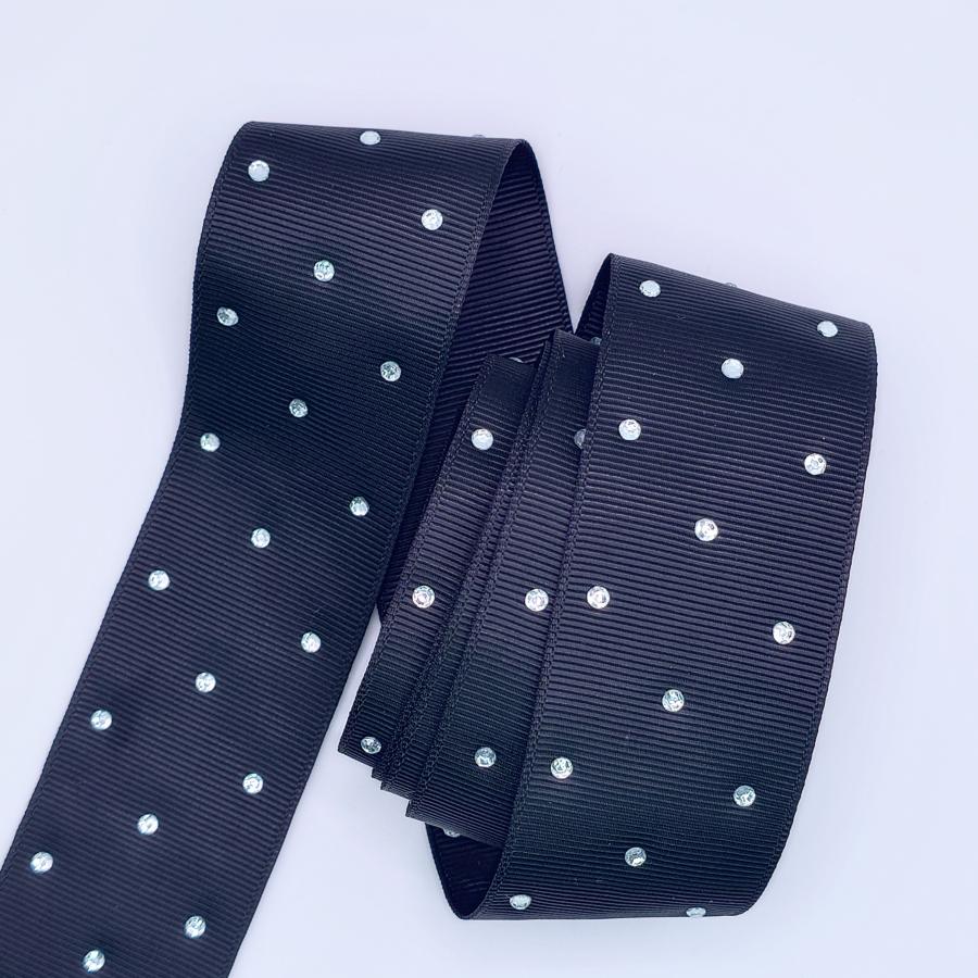 未使用ブルーマリーン黒スカート ラインストーンリボン付き未使用 Ｗ33㌢ りぼん付きフロッキーラインフラワーマーメイドスカート