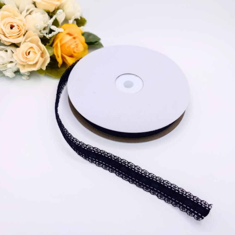 f*w様 黒リボンレースのコ　モリモリ 1.5cm幅 15mm幅 サテンリボンレースブレード はしごレース 細幅