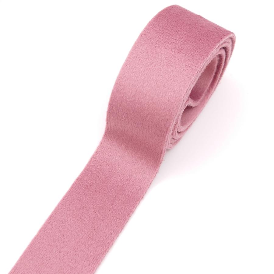 両面 25mm幅 ベルベットリボン ベロア 別珍 くすみピンク 2m : ハイ