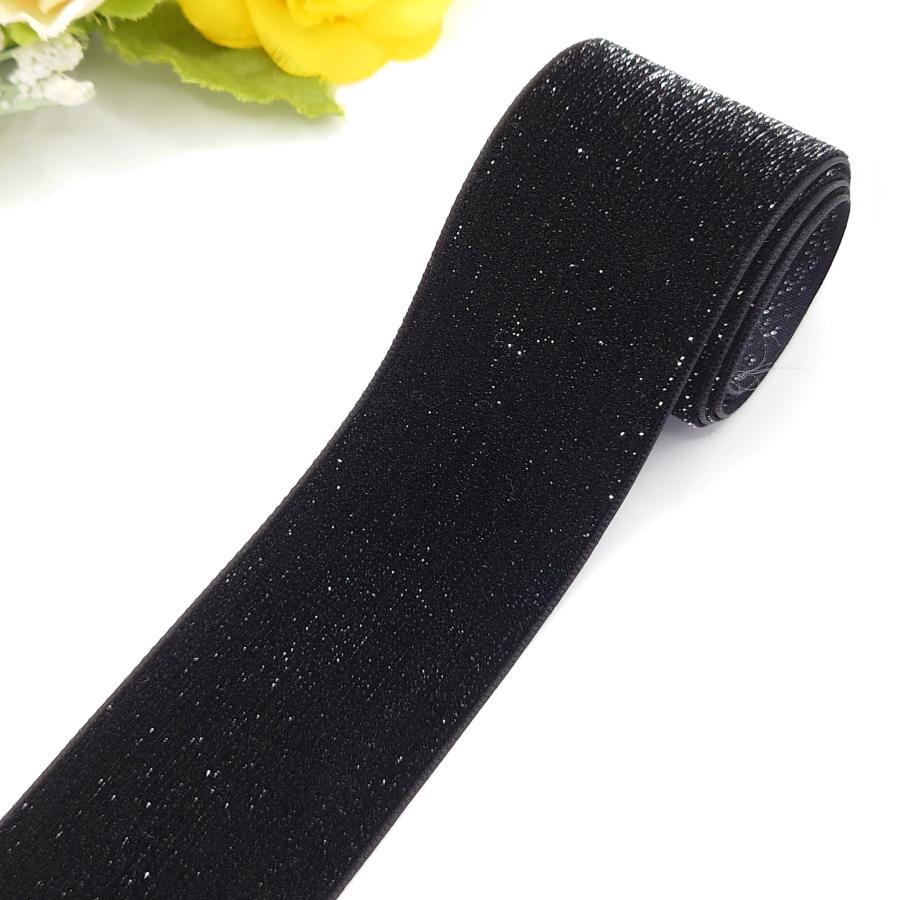 38mm幅 ラメ入り 片面ベルベットリボン ベロアリボン グリッターリボン