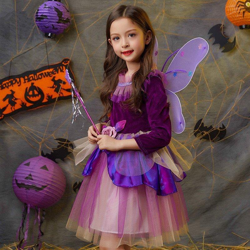 ハロウィン 18 Off 女の子 衣装 魔女 子供 コスプレ 仮装 コスチューム ワンピ キッズ ワンピース 精霊 魔法使い 妖精