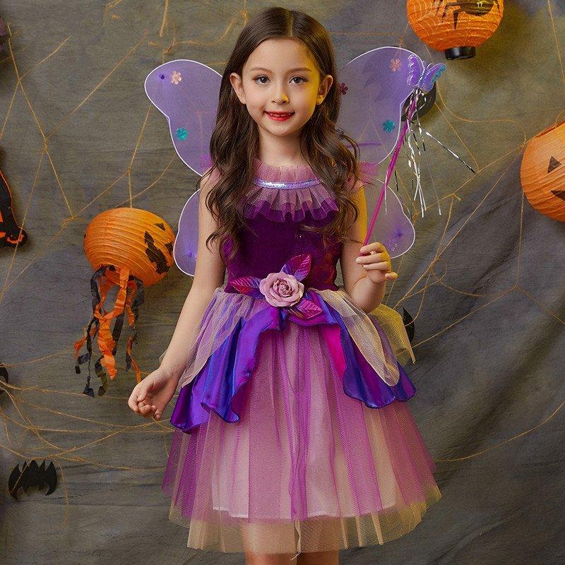 ハロウィン 18 Off 女の子 衣装 魔女 子供 コスプレ 仮装 コスチューム ワンピ キッズ ワンピース 精霊 魔法使い 妖精