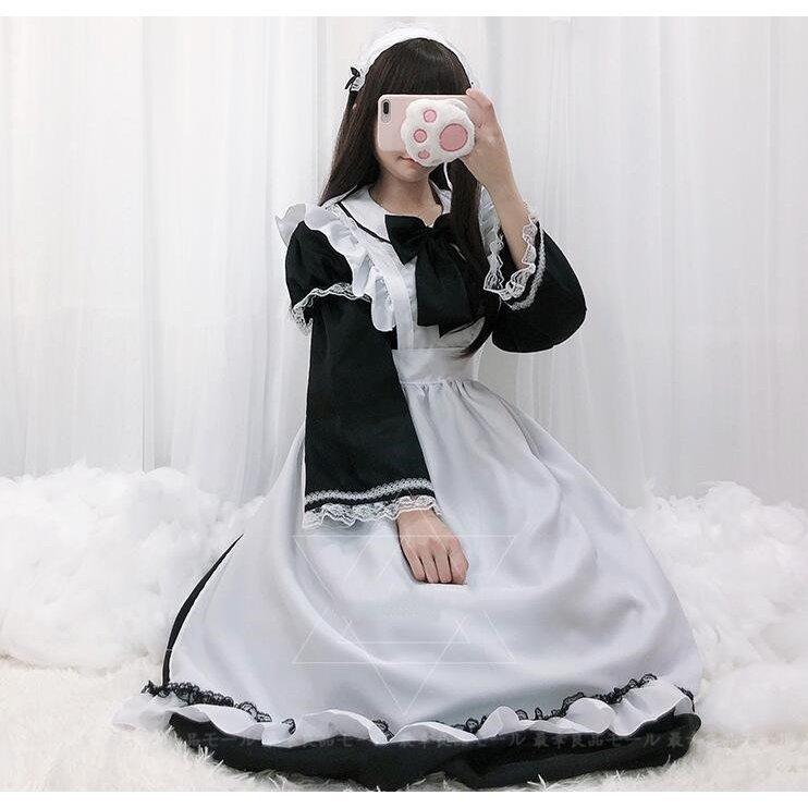 女性用 キャラクター衣装 ロングドレス Hw Cos コスチューム 楽器 手芸 コレクション ハロウィン 大きいサイズ 大きいサイズ 仮装 ワンピース コスプレ ウェイトレス 長袖 メイドコスプレ 高田ストア メイド服 可愛い レディース 衣装