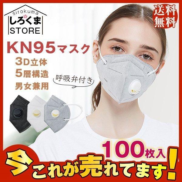 KN95マスク 100枚入 使い捨て 夏用マスク 呼吸弁付き 3D立体 5層構造 男女兼用 花粉 飛沫感染対策 透気性 防塵マスク 高性能 マスク