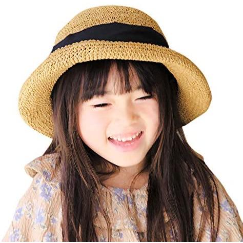 キッズ 帽子 ハット 夏 女の子 日よけ 日焼け 海 子供用 親子 麦わら帽子 イチヨンプラス イチヨン 14 14 プラス キャメル Khabarsanjal Com