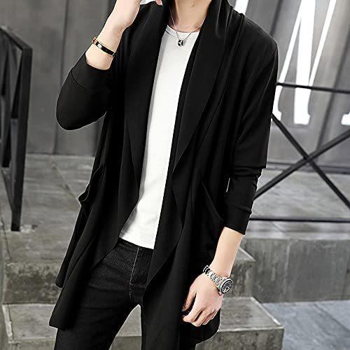 メンズ ロングカーディガン ロングコート メンズ 秋服 長袖 羽織 襟付き ニットカーディガン 薄手 無地 スリム 792 ブラック M Takae Wap02h3fc Takae Shop 通販 Yahoo ショッピング