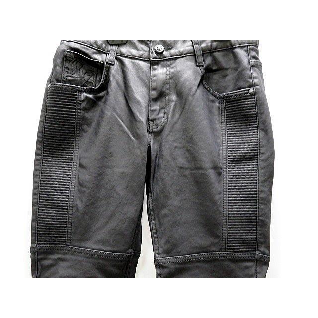 Be Ambition ロゴ刺繍 PUコーティング バイカーパンツ ビー