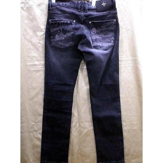 ビーアンビション ストレッチデニム バイカーパンツ 迷彩柄切替 BE