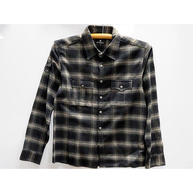 BE AMBITION  長袖シャツ スカルラインストーン　チェックシャツ　ビーアンビション BE AMBITION 長袖シャツ スカルラインストーン ビーアンビション