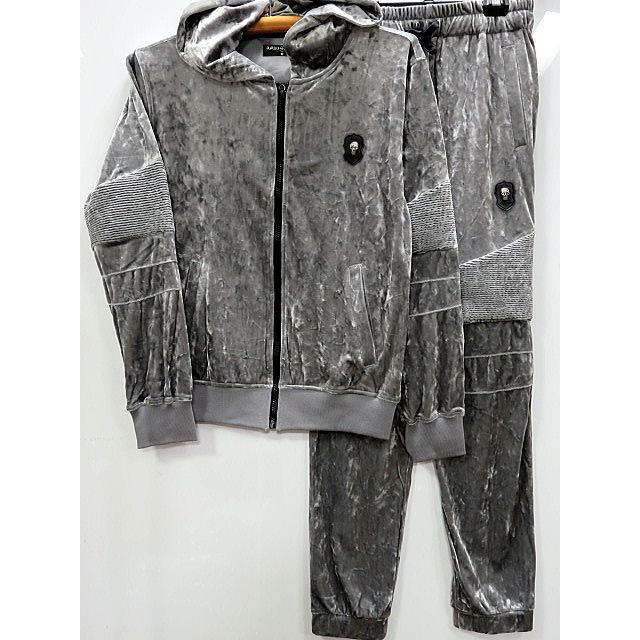 BE AMBITION　スカル＆ロゴ エンボス　ベロア上下セット　ビーアンビション BE AMBITION スカル＆ロゴ エンボス ベロア上下セット ビー