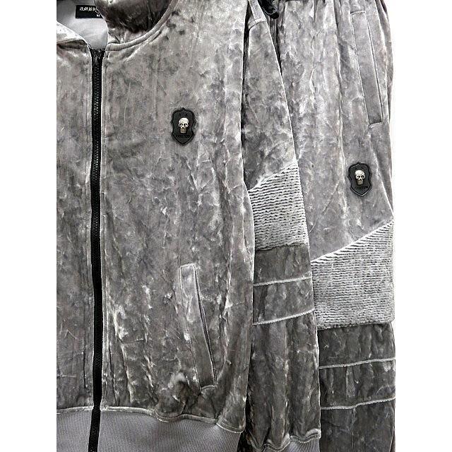 BE AMBITION　スカル＆ロゴ エンボス　ベロア上下セット　ビーアンビション BE AMBITION スカル＆ロゴ エンボス ベロア上下セット ビー