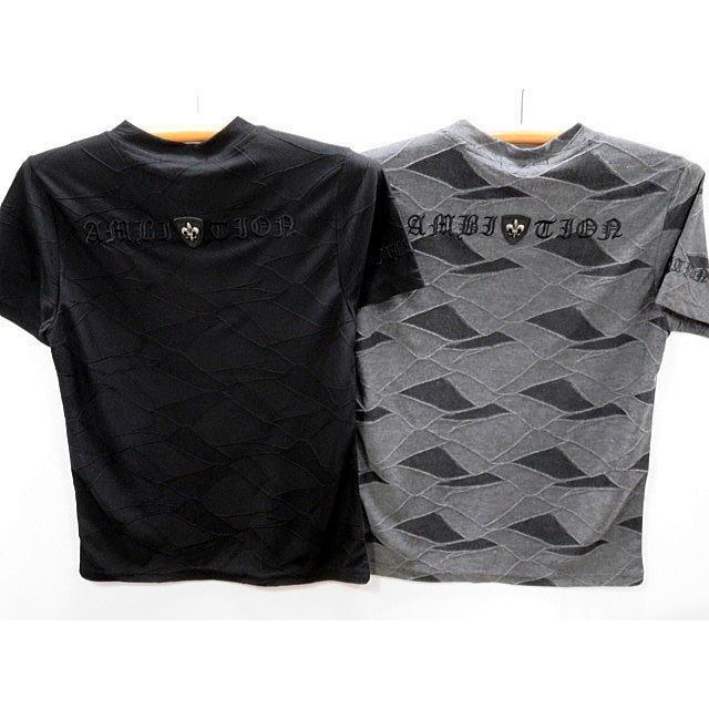 Be Ambition 半袖Tシャツ Vネック 百合ワッペン＆ロゴ刺繍 ビー